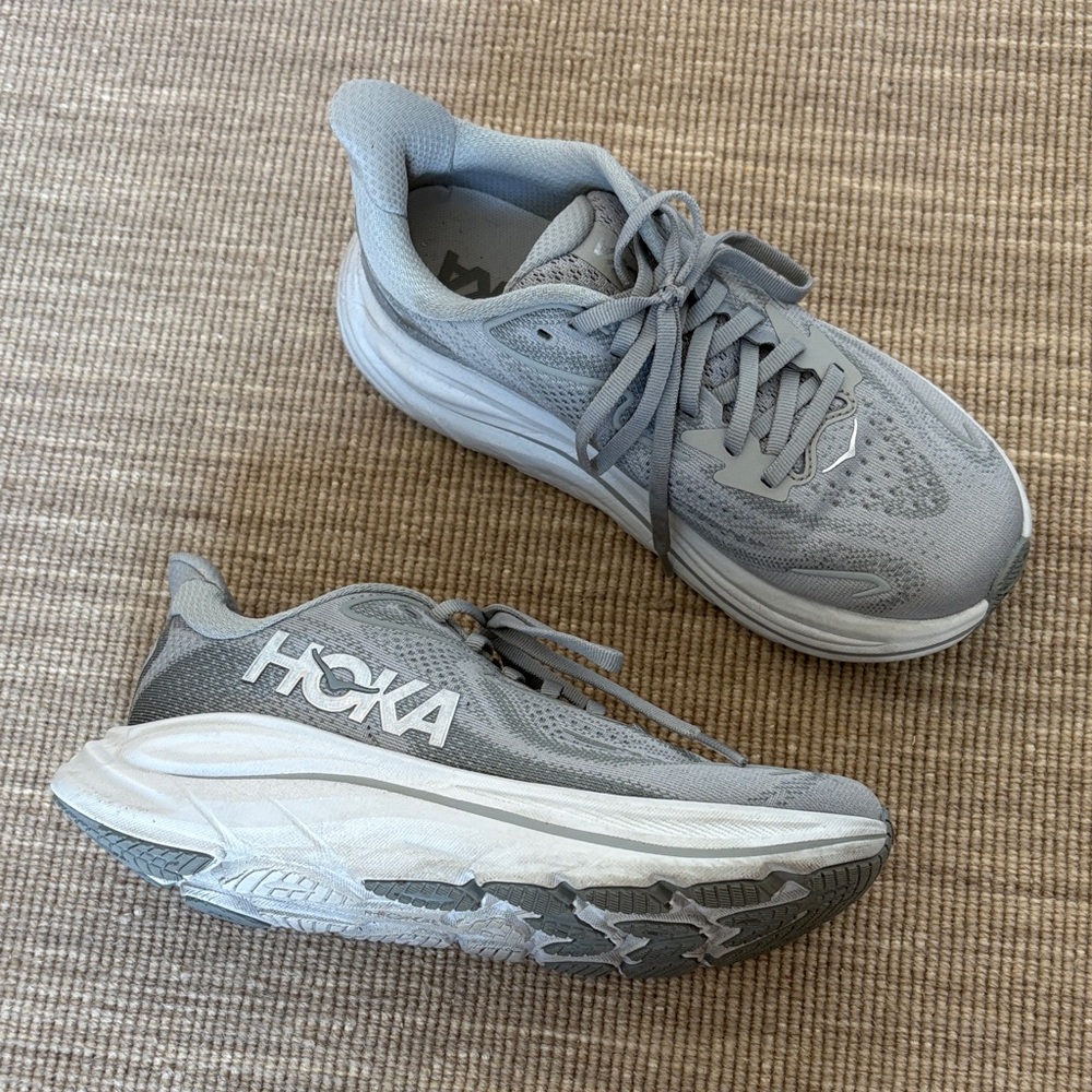 Hoka Gray Athletic Running Shoes like new - Picture 2 of 2